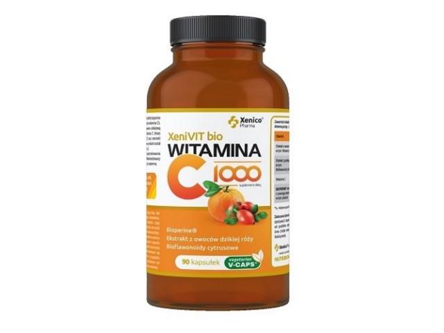 Xenivit Bio Witamina C 1000 interakcje ulotka kapsułki z roślinnej celulozy  90 kaps.