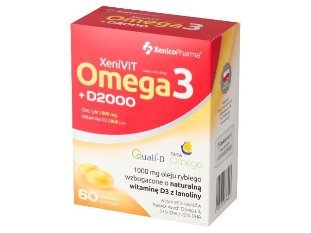 Xenivit Omega3 + D2000 interakcje ulotka kapsułki miękkie  60 kaps.