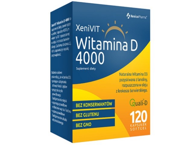 Xenivit Witamina D 4000 interakcje ulotka kapsułki  120 kaps.