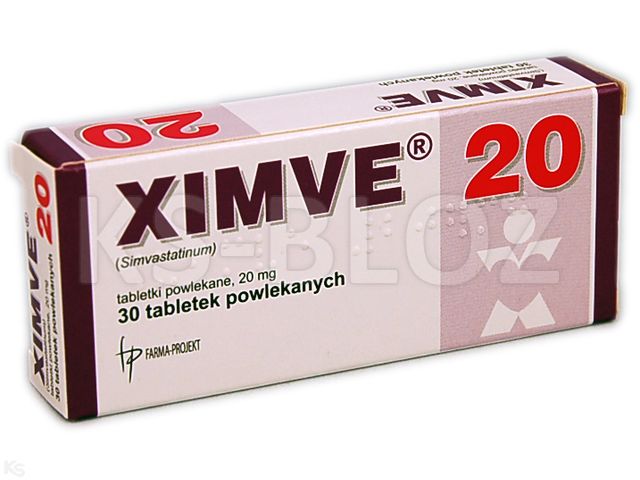 Ximve interakcje ulotka tabletki powlekane 20 mg 30 tabl. | 3 blist.po 10 szt.