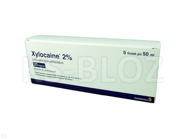 Xylocaine 2% interakcje ulotka roztwór do wstrzykiwań 20 mg/ml 5 fiol. po 50 ml