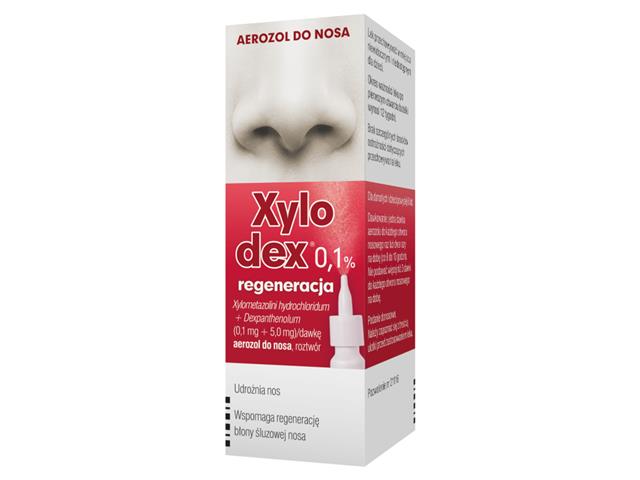 Xylodex 0,1% regeneracja interakcje ulotka aerozol do nosa, roztwór (100mcg+5mg)/daw. 10 ml | butelka