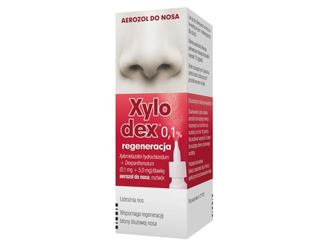 Xylodex 0,1% regeneracja interakcje ulotka aerozol do nosa, roztwór (100mcg+5mg)/daw. 10 ml (but.)