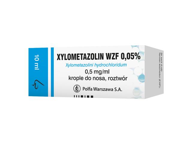 Xylometazolin WZF 0,05% interakcje ulotka krople do nosa, roztwór 500 mcg/ml 10 ml | butelka