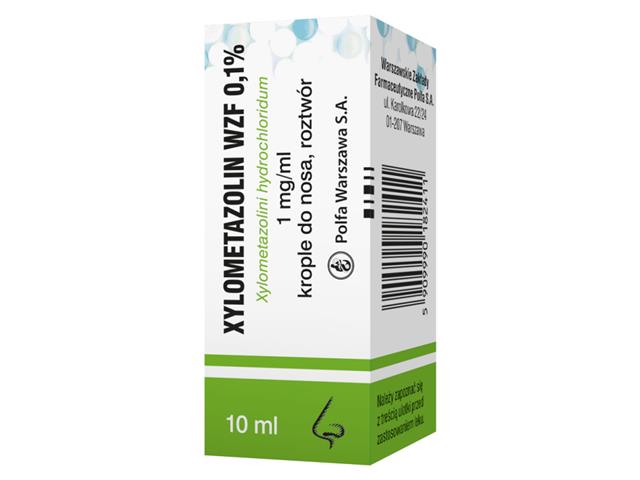 Xylometazolin WZF 0,1% interakcje ulotka krople do nosa, roztwór 1 mg/ml 10 ml | butelka