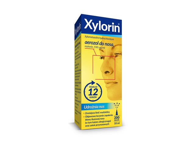 Xylorin interakcje ulotka aerozol do nosa, roztwór 0,55 mg/ml 18 ml