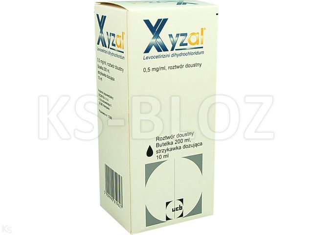 Xyzal interakcje ulotka roztwór doustny 500 mcg/ml 200 ml | butelka