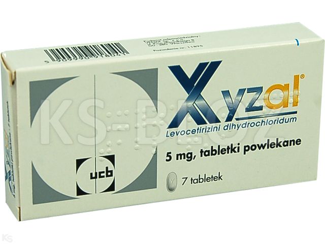 Xyzal interakcje ulotka tabletki powlekane 5 mg 7 tabl.