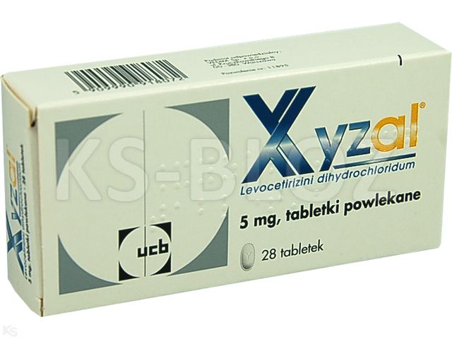 Xyzal interakcje ulotka tabletki powlekane 5 mg 28 tabl.