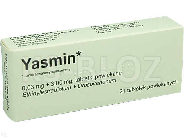 Yasmin interakcje ulotka tabletki powlekane 30mcg+3mg 21 tabl. | blist.