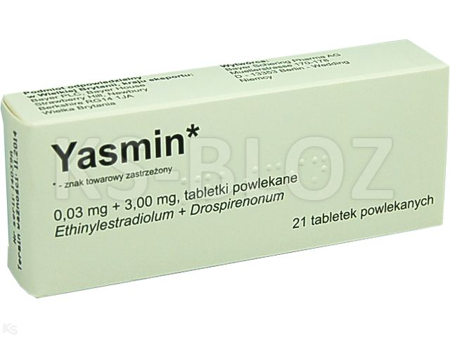 Yasmin interakcje ulotka tabletki powlekane 30mcg+3mg 21 tabl. (blist.)