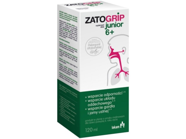 Zatogrip Junior 6+ interakcje ulotka syrop  120 ml