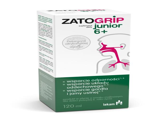 Zatogrip Junior 6+ interakcje ulotka płyn - 120 ml