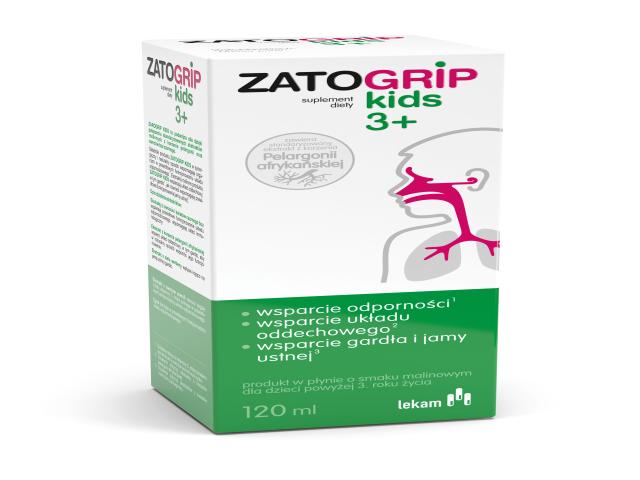 Zatogrip Kids 3+ interakcje ulotka płyn - 120 ml