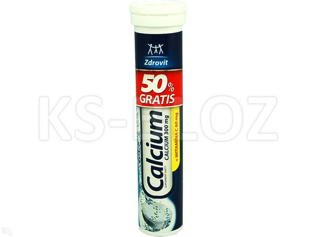 Zdrovit Calcium Z Vit. C smak mandarynkowy interakcje ulotka tabletki musujące 300 mg 20 tabl.