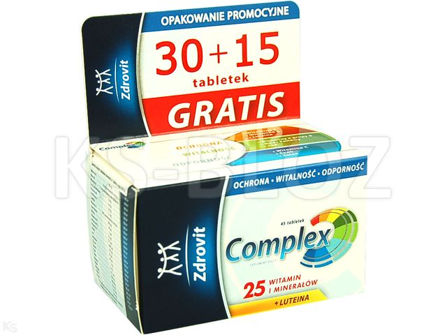 Zdrovit Complex + Luteina interakcje ulotka tabletki powlekane - 45 tabl. (30+15)