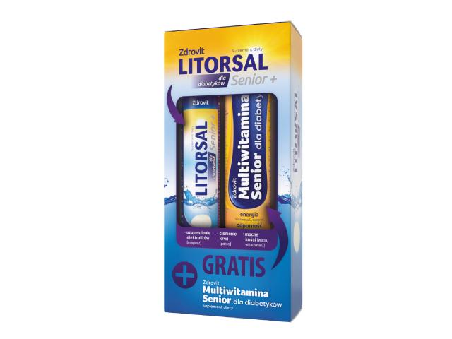 Zdrovit Litorsal Senior+ dla diabetyków + Zdrovit Multiwitamina Senior dla diabetyków interakcje ulotka zestaw - 20 tabl. + 24 tabl.