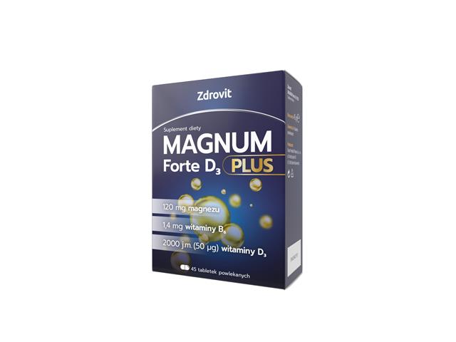 Zdrovit Magnum Forte D3 Plus interakcje ulotka tabletki powlekane  45 tabl.