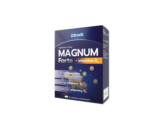 Zdrovit Magnum Forte + Witamina D3 interakcje ulotka tabletki powlekane  45 tabl.
