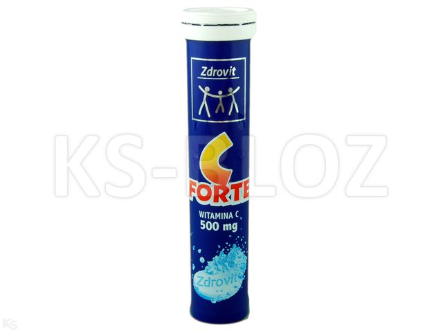 Zdrovit Witamina C Forte smak cytrynowy interakcje ulotka tabletki musujące - 20 tabl.