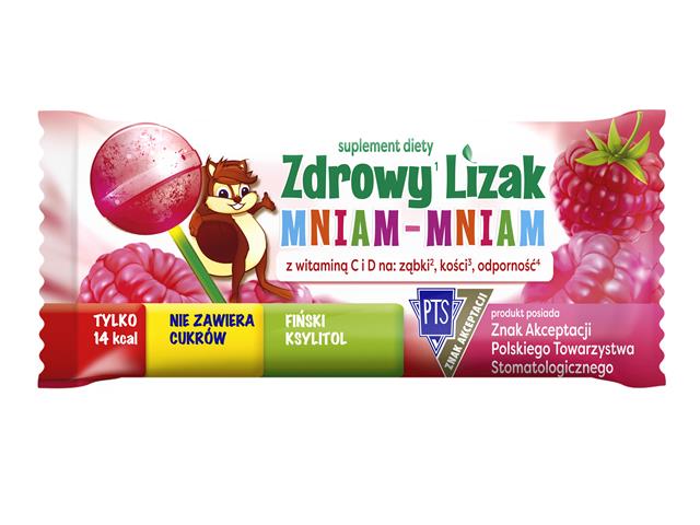 Zdrowy Lizak Mniam-Mniam malina interakcje ulotka   1 szt. | 6 g