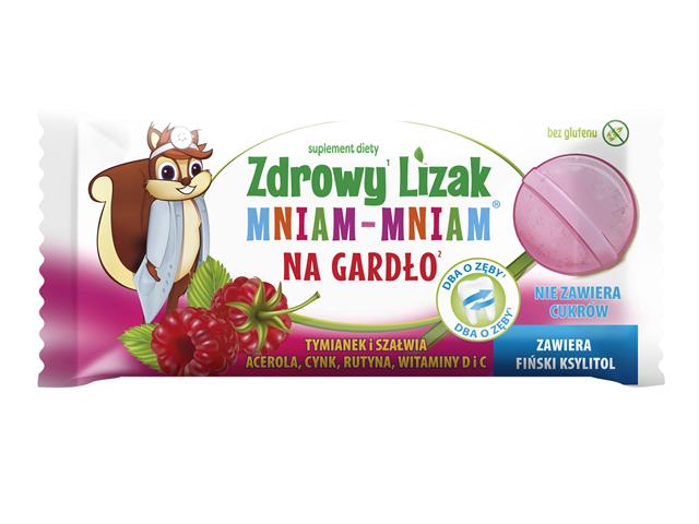 Zdrowy Lizak Mniam-Mniam na gardło interakcje ulotka   1 szt. | 6 g