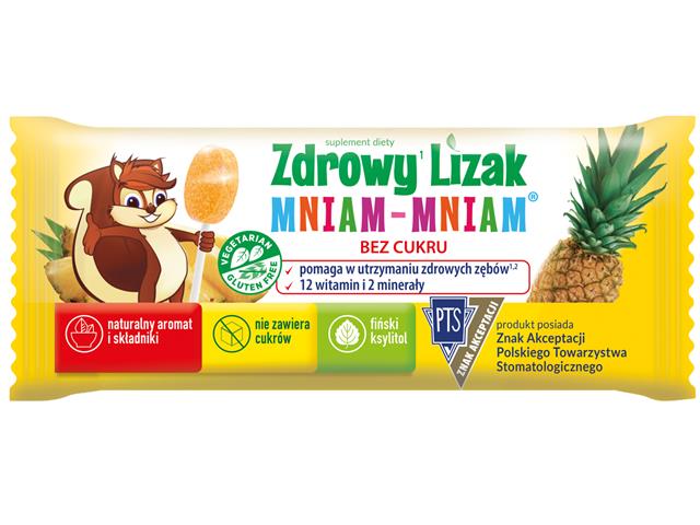 Zdrowy Lizak Mniam-Mniam o smaku ananasowym interakcje ulotka   6 g