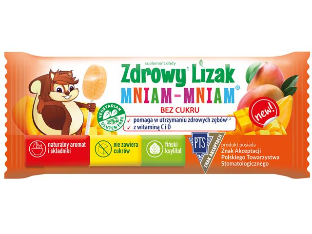 Zdrowy Lizak Mniam-Mniam o smaku mango interakcje ulotka lizaki - 6 g