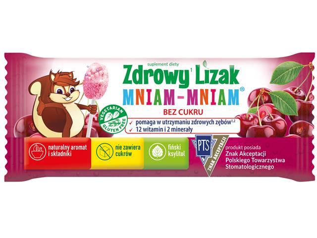 Zdrowy Lizak Mniam-Mniam o smaku musującej wiśni interakcje ulotka lizaki - 6 g