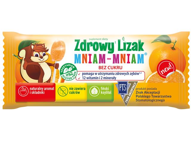 Zdrowy Lizak Mniam-Mniam o smaku pomarańczy interakcje ulotka lizaki  6 g