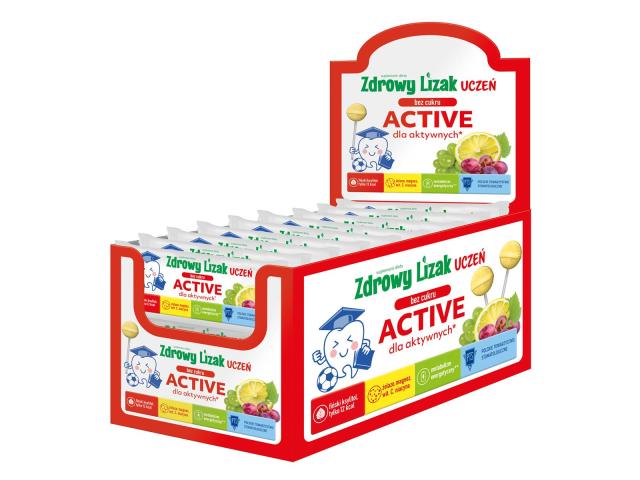 Zdrowy Lizak Uczeń Bez Cukru Active interakcje ulotka lizaki - 40 szt. (display)