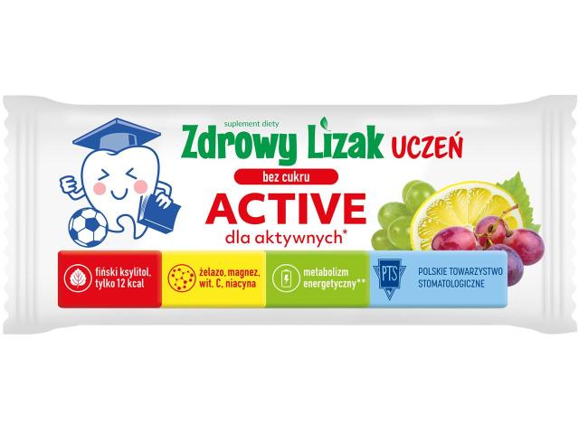 Zdrowy Lizak Uczeń Bez Cukru Active interakcje ulotka lizaki - 1 szt.