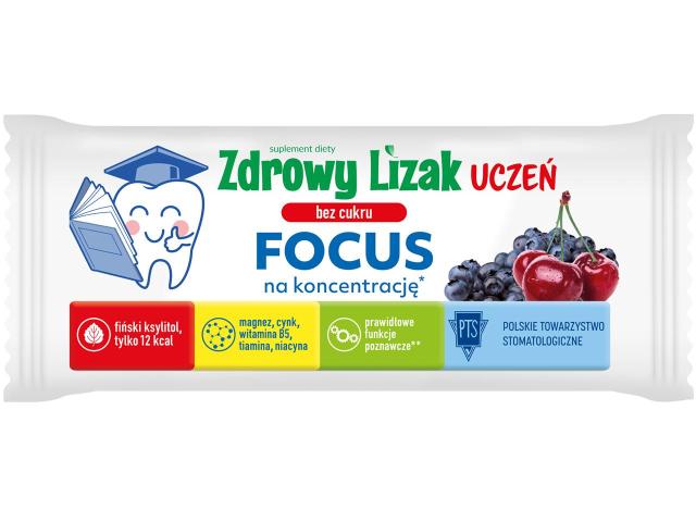 Zdrowy Lizak Uczeń Bez Cukru Focus interakcje ulotka lizaki  1 szt.