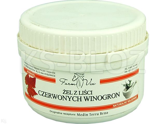 Żel Z Liści Czerwonych Winogron Farm-Vit interakcje ulotka   350 g