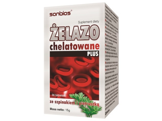 Żelazo Chelatowane Plus interakcje ulotka tabletki - 30 tabl.