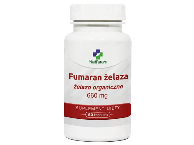 Żelazo Organiczne Fumaran żelaza 660mg interakcje ulotka kapsułki  60 kaps.