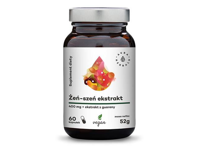 Żeń-szeń koreański ekstrakt 400mg + Guarana interakcje ulotka kapsułki  60 kaps.