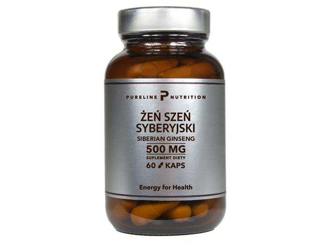 Żeń-szeń Syberyjski Siberian Ginseng 500 mg Pureline Nutrition interakcje ulotka kapsułki  60 kaps.