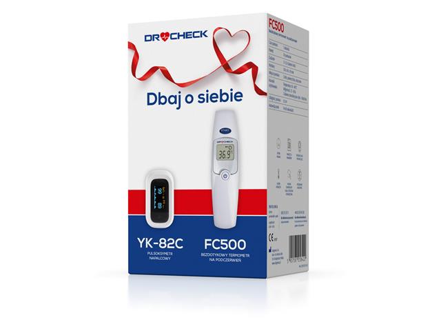 Zestaw 2021 Dr CHECK Termometr FC500 + Pulsoksymetr YK-82C interakcje ulotka zestaw - 1 op.