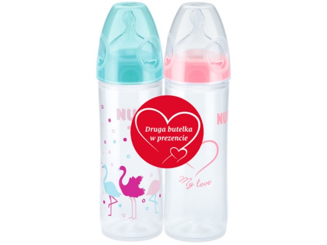 Zestaw But.niem. 250 ml NUK NEW CLASSIC flamingi Druga butelka w prezencie 225.141 interakcje ulotka  - 2 szt.