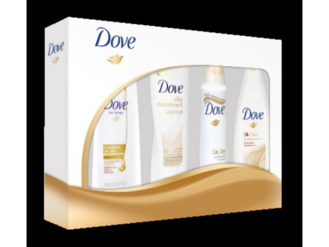 Zestaw Dove Silk Glow (żel p/p  250 bals. 250 spray150 szamp. 250) interakcje ulotka zestaw  900 ml