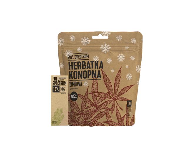 Zestaw prezentowy Herbatka konopna Zimowa + Olejek konopny Full Spectrum CBD+CBDa 12% interakcje ulotka zestaw - 40 g + 10 ml