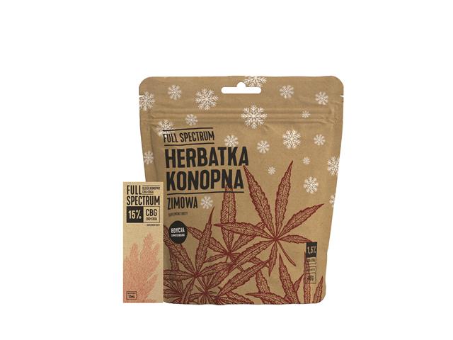 Zestaw prezentowy Herbatka konopna Zimowa + Olejek konopny Full Spectrum CBG+CBGa 15% interakcje ulotka zestaw - 40 g + 10 ml