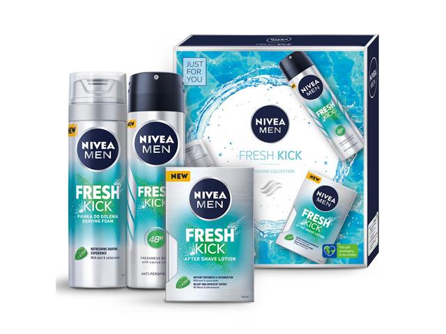 Zestaw ŚWIŚTECZNY FRESH KICK Pianka d/golenia+Antyperspirant+Woda p/goleniu interakcje ulotka zestaw - 200 ml (+ 150 ml + 100 ml)