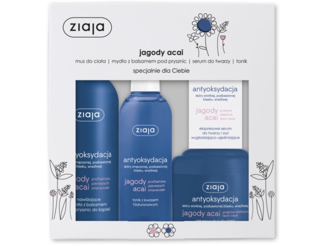 Ziaja Jagody Acai Zestaw świąteczny mus+mydło+serum+tonik interakcje ulotka   200 ml | + 300 ml + 50 ml + 200 ml