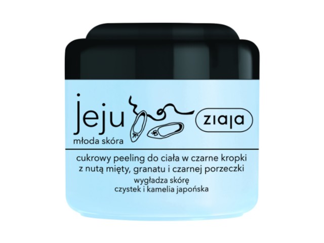 Ziaja Jeju Młoda Skóra Peeling cukrowy do ciała w czarne kropki interakcje ulotka peeling  200 ml