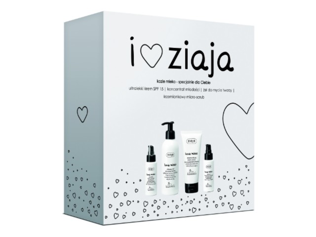 Ziaja Kozie Mleko Zest. świąt. do tw. Krem ultralek.+koncent. młod.+Żel d/myc. tw.+Peel. krzem. interakcje ulotka zestaw  50 ml (+ 50 ml + 200 ml + 75 ml)