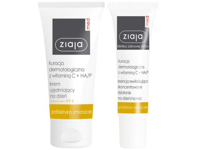 Ziaja Med krem ujędrniający na dzięń + esencja rewitalizująca skoncentrowane działanie na dzień/noc interakcje ulotka zestaw  50 ml + 30 ml