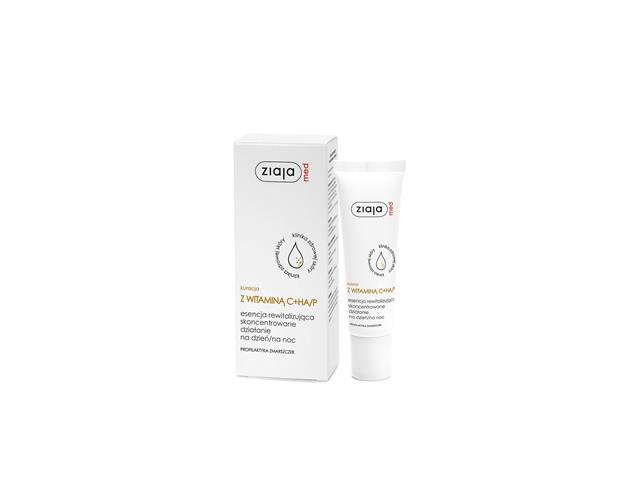 Ziaja Med Kuracja Dermatologiczna Esen rewital. skonc. działąnie na dzień, noc z wit. c + ha/p interakcje ulotka serum  30 ml