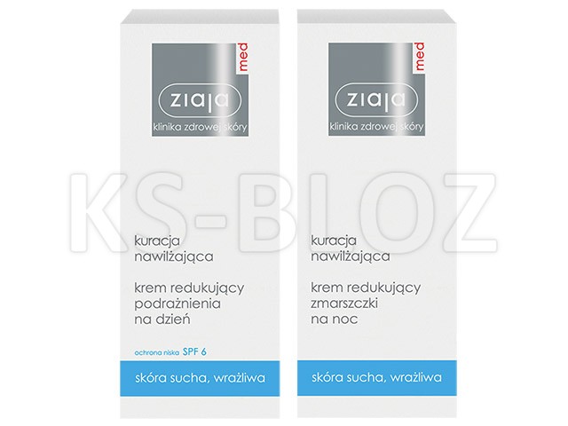 Ziaja Med Kuracja Nawilżająca Zestaw Krem na dzień+Krem na noc skóra sucha/wrażliwa interakcje ulotka zestaw - 50 ml + 50 ml